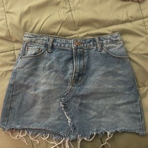 A denim skirt